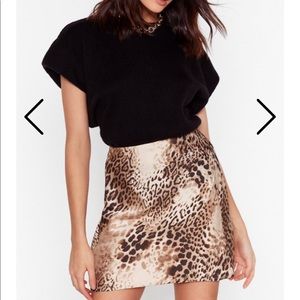 High-Waisted Leopard Print Mini Skirt